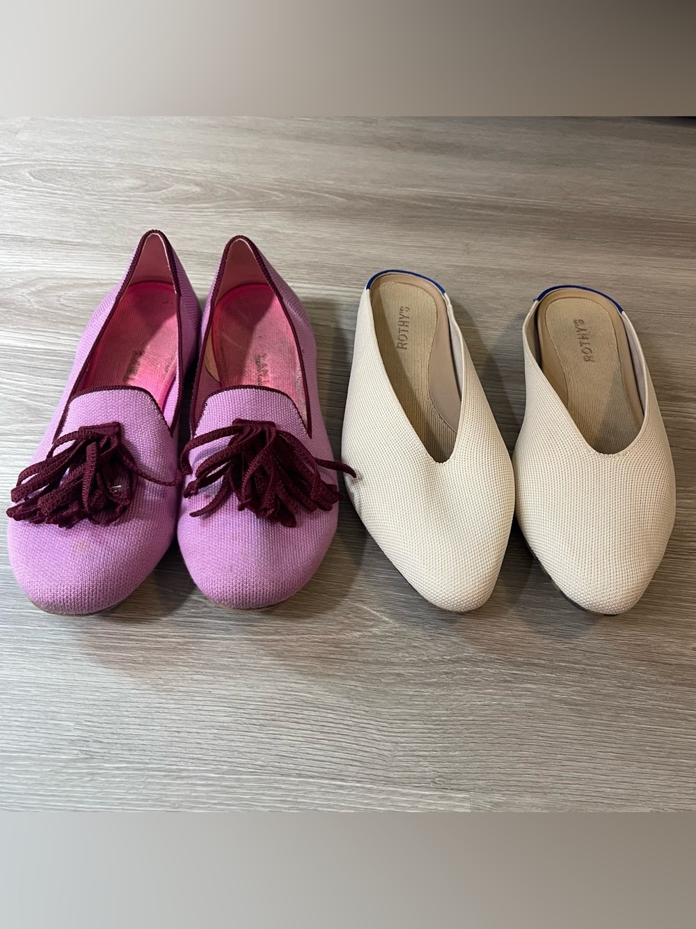 Rothy's Set of 2 Tassle Loafers and Almond Toe Mules Slip Ons Size 12